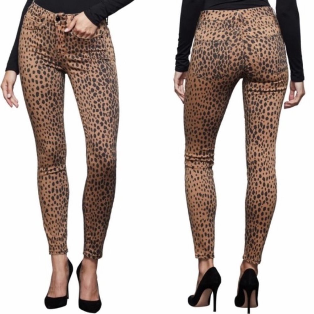 Good American Brown Leopard Skinny Jeans